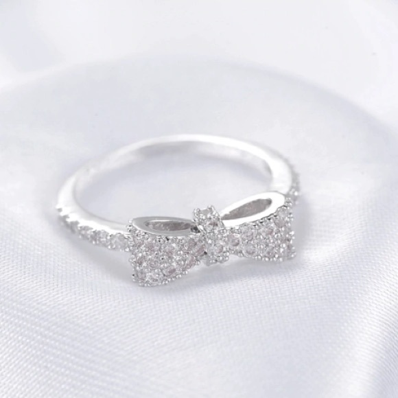 NEW!💙💎🎀GORGEOUS! BOW KNOT RING!🎀💎💙PAVE CZ! 7 - Picture 3 of 10
